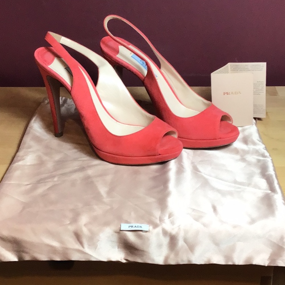 Authentic Prada Size 38 Like New With Box Suede P… - image 2